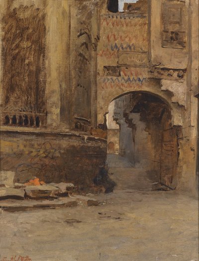 Torbogen in Kairo, Straße Alfat-el-Hammam von Leopold Muller